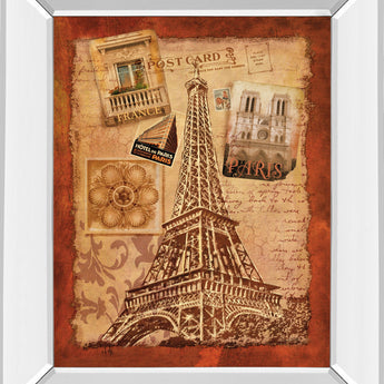 Memories Of Paris By Conrad Knutsen - Mirror Framed Print Wall Art - Light Brown