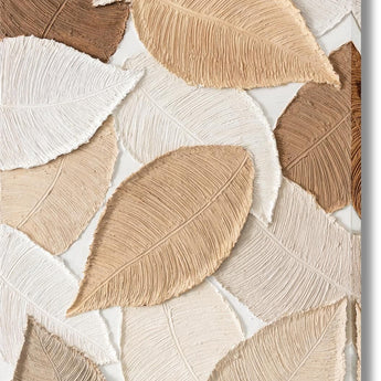 Textured Autumn Whimsy - 32" x 47" Framed Wall Art - Beige
