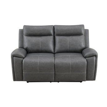 Gaston - Manual Reclining Loveseat - Gray