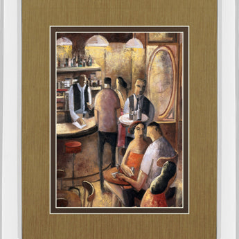 Entre Copas By Didier Lourenco - Mirror Framed Print Wall Art - Light Brown