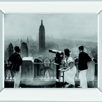 Manhattan, View From Radio City Music Hall, 1935 By The Chelsea Collection - Mirror Framed Print Wall Art - Dark Gray