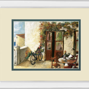 Perro Y Biciceleta By Lourengo D. Mirrored Frame - Beige