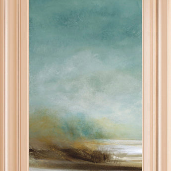 New Horizons I By Tesla - Framed Print Wall Art - Blue