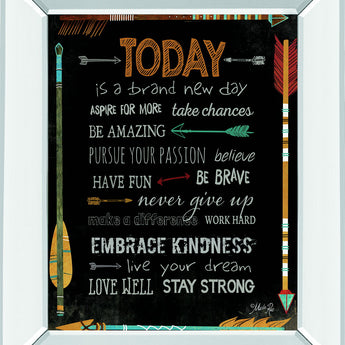 Today Is A Brand New Day By Marla Rae - Mirror Framed Print Wall Art - Black