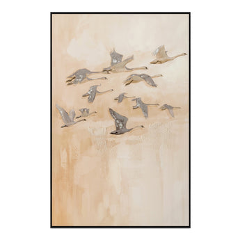 Unison - Framed Painting - Beige