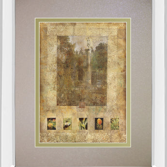 Botany Journal Il By Kemp - Mirror Framed Print Wall Art - Beige