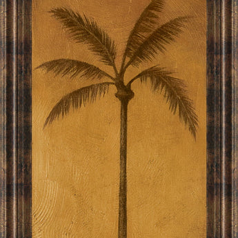 Golden Palm I By Jordan Grey - Framed Print Wall Art - Light Brown