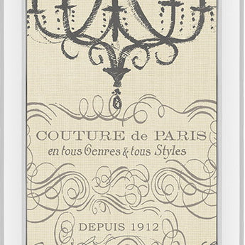 French Courture Panel II By Emily Adams - Mirrored Frame Wall Art - Beige