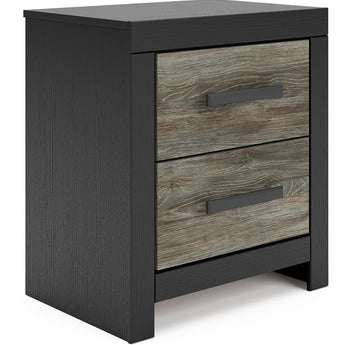Broachmyn - Two Drawer Night Stand - Black / Gray