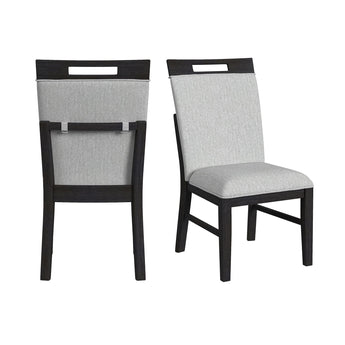 Transcend - Silla de comedor auxiliar con tela (juego de 2) - Carbón vegetal y gris claro