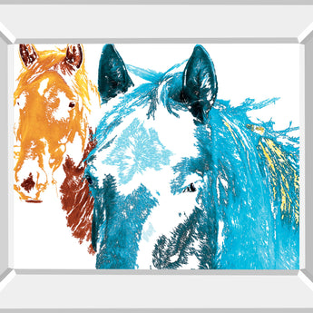 It's Cool To Be By Marvin Pelkey - Mirror Framed Print Wall Art - Light Blue