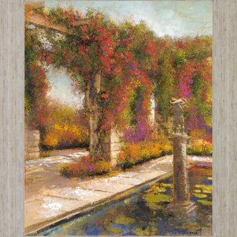 Veranda Blossom Retreat - 28" x 34" Framed Wall Art - Green