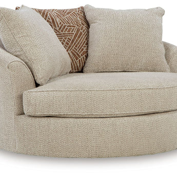 Steelwater Retreat - Oversized Swivel Accent Chair - Latte