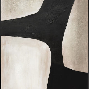Sable Contours I - 35 X 47 - Hand-Embellished Canvas In Frame - Black