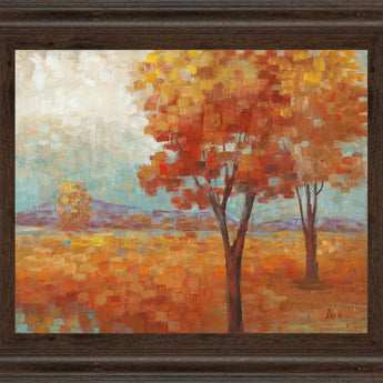 Distant Mountain Il By Nan - Framed Print Wall Art - Orange