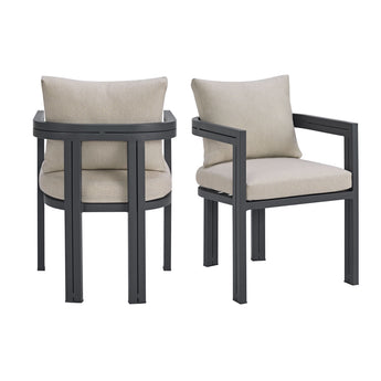 Playa - Silla de comedor (juego de 2) - Gris oscuro/Beige