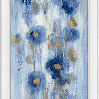 Seaside Flowers I By Silvia Vassileva - Mirrored Frame Wall Art - Blue