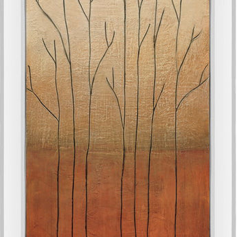Branch Rouge II By Eve - Mirrored Frame Wall Art - Light Brown
