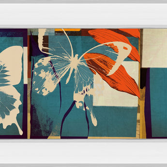 Butterflies Viola By Noah - Mirror Framed Print Wall Art - Blue