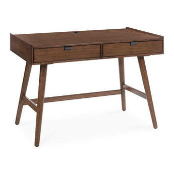Lyncott - Home Office Desk With 2 Drawers - Brown