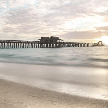 Pier Sunset By Lori Deiter (Small) - Pearl Silver