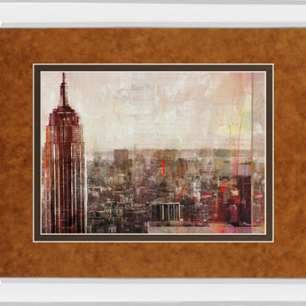 Shades Of New York By Markus Haub - Mirror Framed Print Wall Art - Light Brown