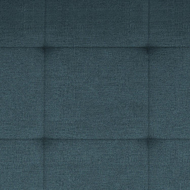 Button-tufted cushion detail in Palmer Plus Teal fabric