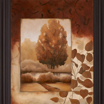 Copper Woodland View - 28" x 34" Framed Wall Art - Dark Brown