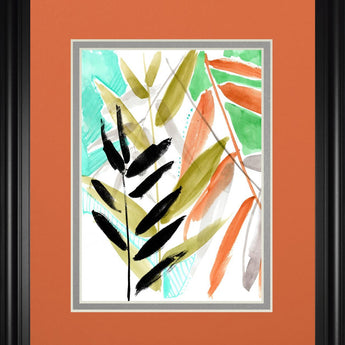 34x40 Vivid Fronds II By Jennifer Goldberger - Orange