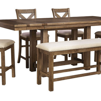 Moriville - Juego de mesa de comedor rectangular - Altura del mostrador