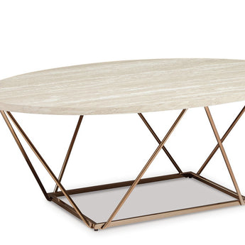 Tarica - Occasional Table Set (Set of 3) - White / Metallic