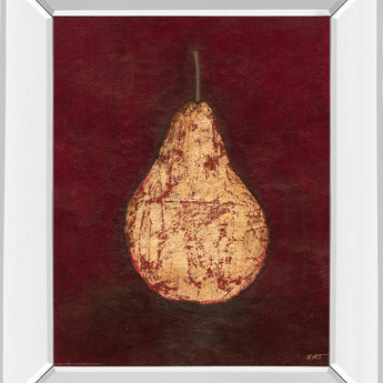 Pear By Norman Wyatt, Jr. - Mirror Framed Print Wall Art - Dark Red