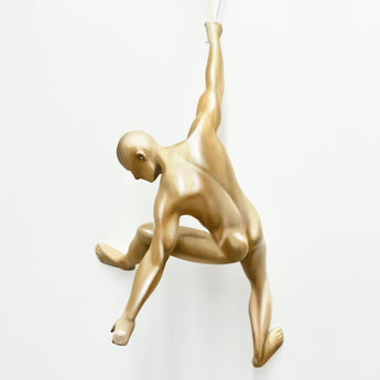 Radiant Climber Pose - 7" x 13" Sculpture - Gold