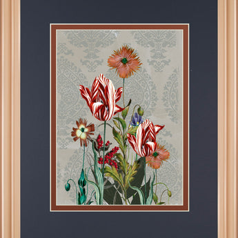 Summer Flowers Il By Ken Hurd - Framed Print Wall Art - Blue