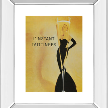 Taittinger - Mirror Framed Print Wall Art- Yellow - Yellow