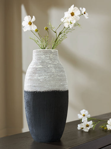 Girtha - Vase - 16" - Antique White / Black