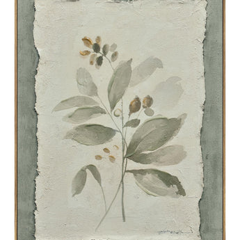 Muted Herb Study - 20" x 28" Framed Wall Art - Green