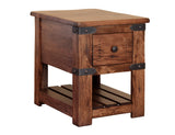 Parota Chairside Table Cinnamon Brown - detail