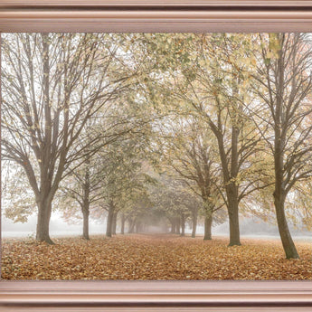 Golden Mist Avenue - 28" x 34" Framed Wall Art - Light Brown
