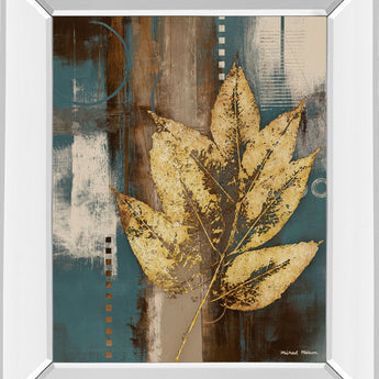 Golden Force I By Michael Marcon - Mirror Framed Print Wall Art - Yellow - Gold