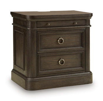 Wickenger - Two Drawer Night Stand - Dark Brown