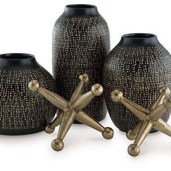 Vinburn - Accessory Set (Set of 5) - Black / Gold Finish