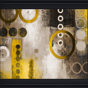 Golden Orbit - 28" x 34" Framed Wall Art - Yellow