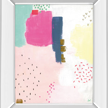 Dots And Colours-Speckle By Joelle Wehkamp - Mirror Framed Print Wall Art - Pink