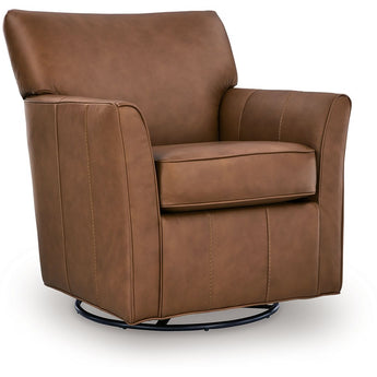 Braydunn - Swivel Glider Accent Chair - Caramel
