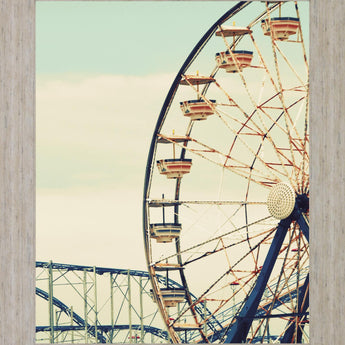 Carnival Wheel Dream - 28" x 34" Framed Wall Art - Light Blue