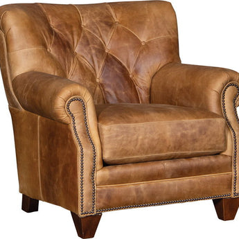 Mayo 4787 Series Leather Accent Chair with Rolled Arms