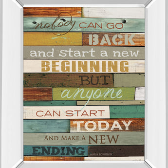 Make A New Ending By Marla Rae Motivational - Mirror Framed Print Wall Art - Dark Brown