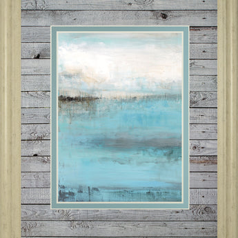 Beyond The Sea By Wani Pasion - Framed Print Wall Art - Light Blue
