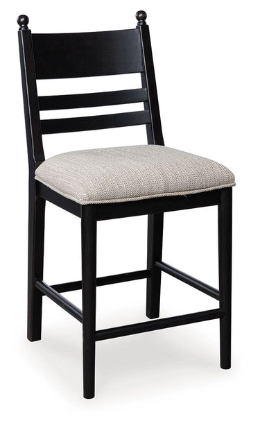 Greddinton - Upholstered Barstool (Set of 2) - Black